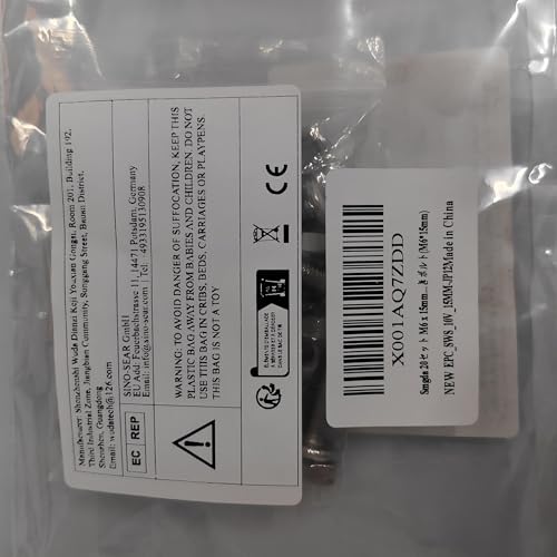 Smgda 20-Pack M6 X 15mm Flat Head Socket Cap Screws, Flat Head Bolts with Nuts, Washers, and Allen Wrench, 304 Stainless Steel Bright Finish Hex Socke