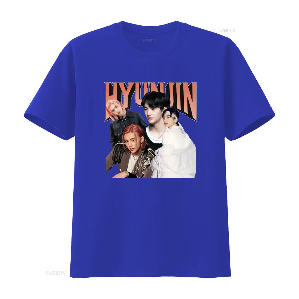 Hyunjin Concert Band KPOP Korean Style T Shirt Large Size Perfect for Fans Vintage Washed Breathable Homme Soft Graphic Unisex
