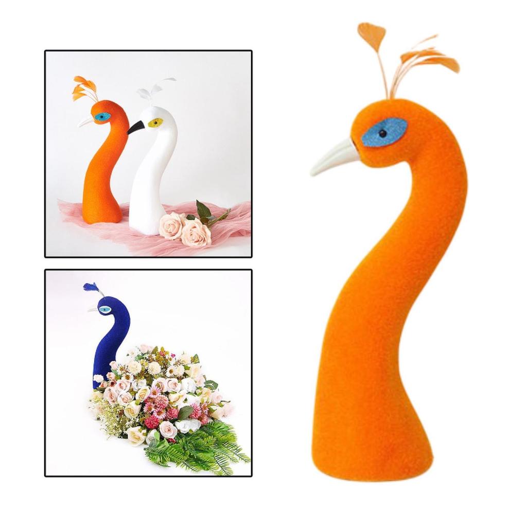 Peacock Mannequin Head Floral Arrangement Decor Flower Basket Ornament Home