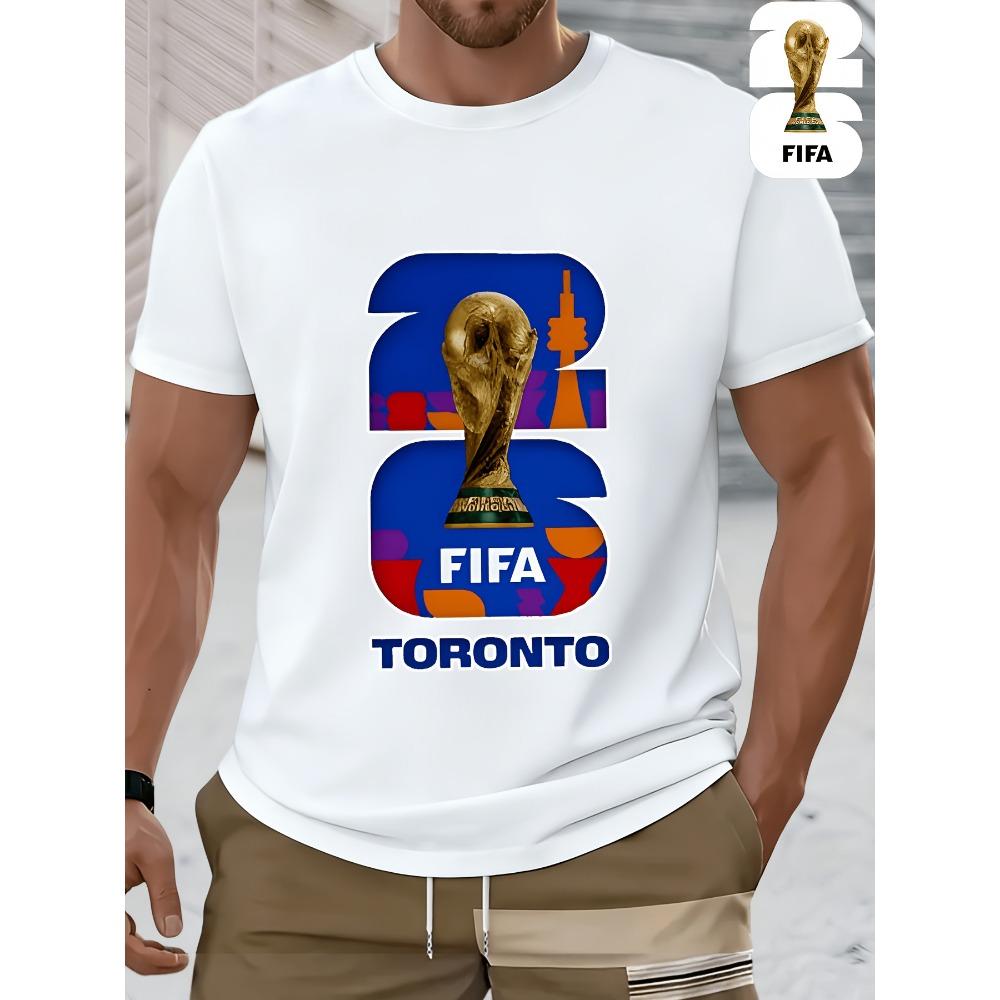 2026 Usa-Canadian Cup, FIFA Football Print Men'S Short Sleeve T-Shirt, Fashionable And Trendy Summer Top