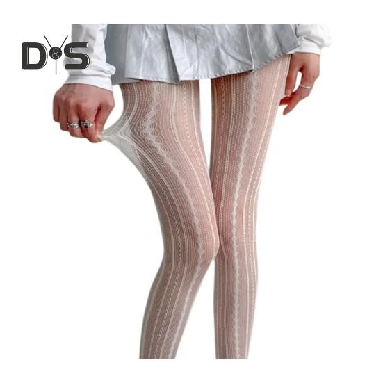 Dámské punčochové kalhoty s výřezy, patchworkové, síťované, ultratenké, průhledné, vysoce elastické, protiskluzové, jednobarevné, na dojíždění, na rande, na párty, k mini sukni