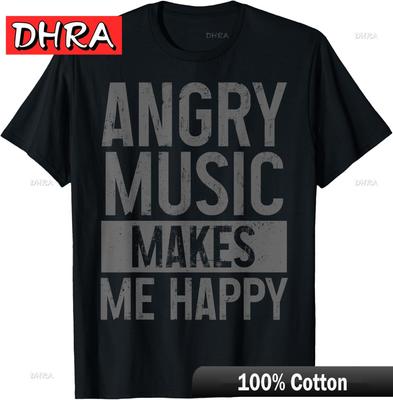 Tričko Angry Music Heavy Metal Death Metal Metalhead Metalový Fanoušek  Odvážná Trička Elegantní Vtipné Jedinečné Tričko Trippy Krátký Rukáv