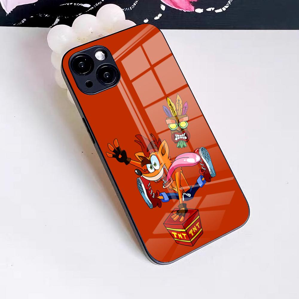 Game Crash B-Bandicoot Phone Case For IPhone 17 Pro Max 16 15 14 Pro Max 13 11 X Xs Xr 8 7Plus Glass Cover