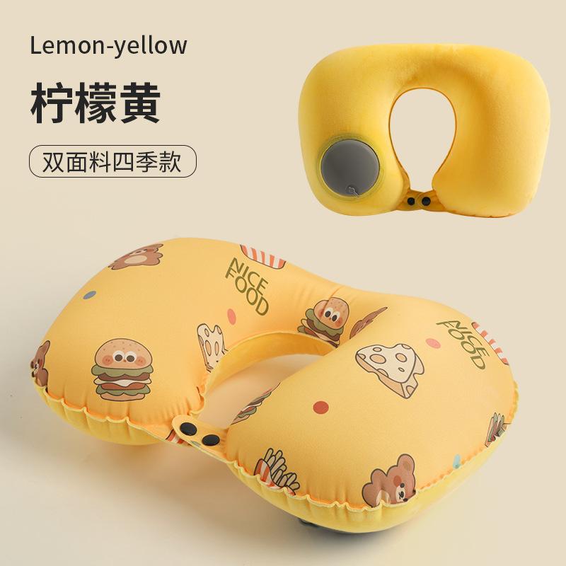 

Inflatable pillow Air and warm inflatable u-shaped pillow Travel portable neck pillow Can store aircraft pillow single simple outfit