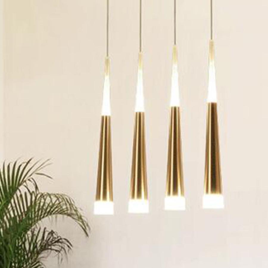 Modern Led Pendant Lights Nordic Acrylic Long Tube Hanging Lamps Droplight Restaurant Dining Room Bedroom Bar Pendant Lamps