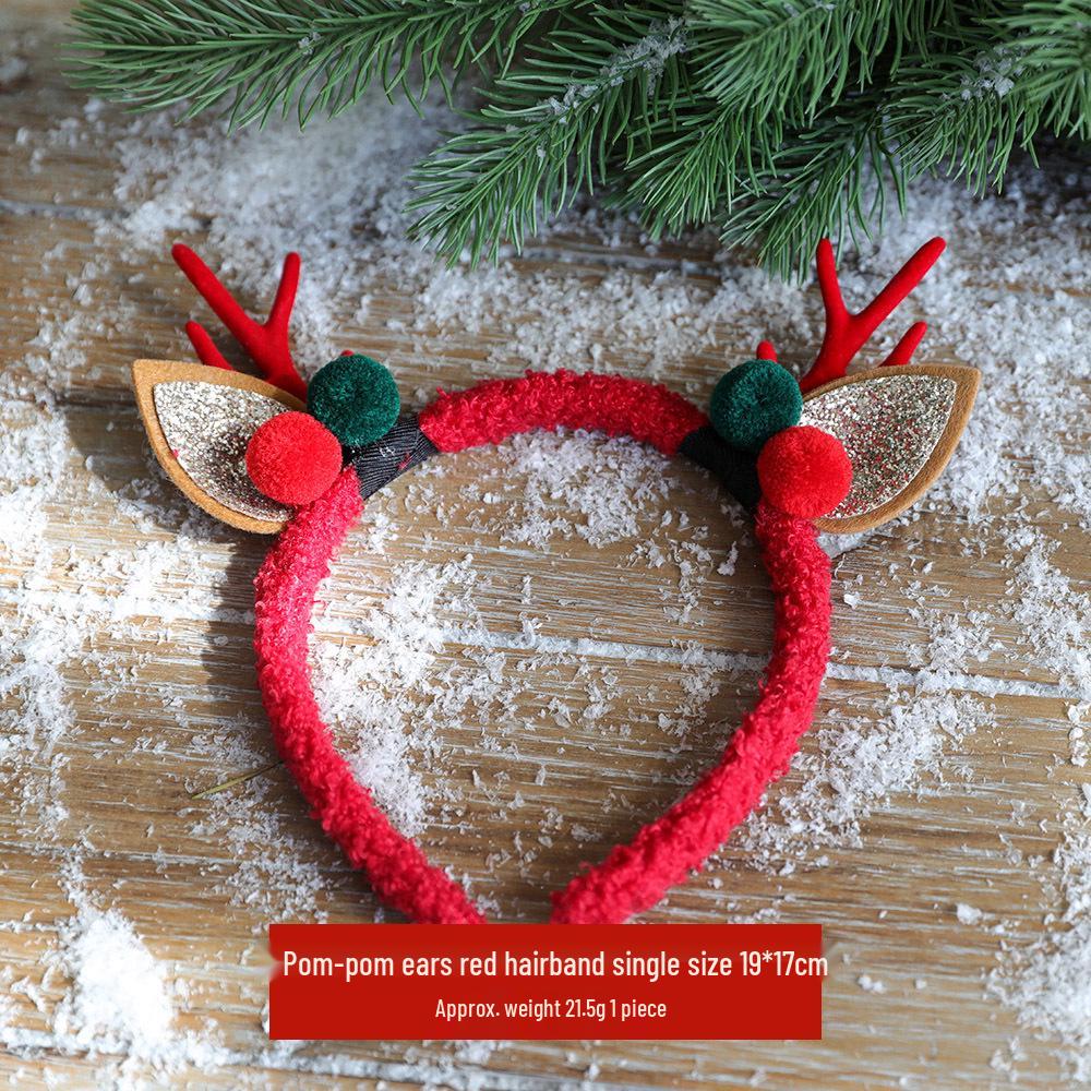 Qing Meng Reindeer Christmas Hair Clip & Headband Party Gift Decoration красный