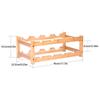 Wine Rack Freestanding 8 Bottle 2 Tier Bamboo Wine Racks Countertop Cabinet Wine Holder Wine Storage Shelf For Kitchen