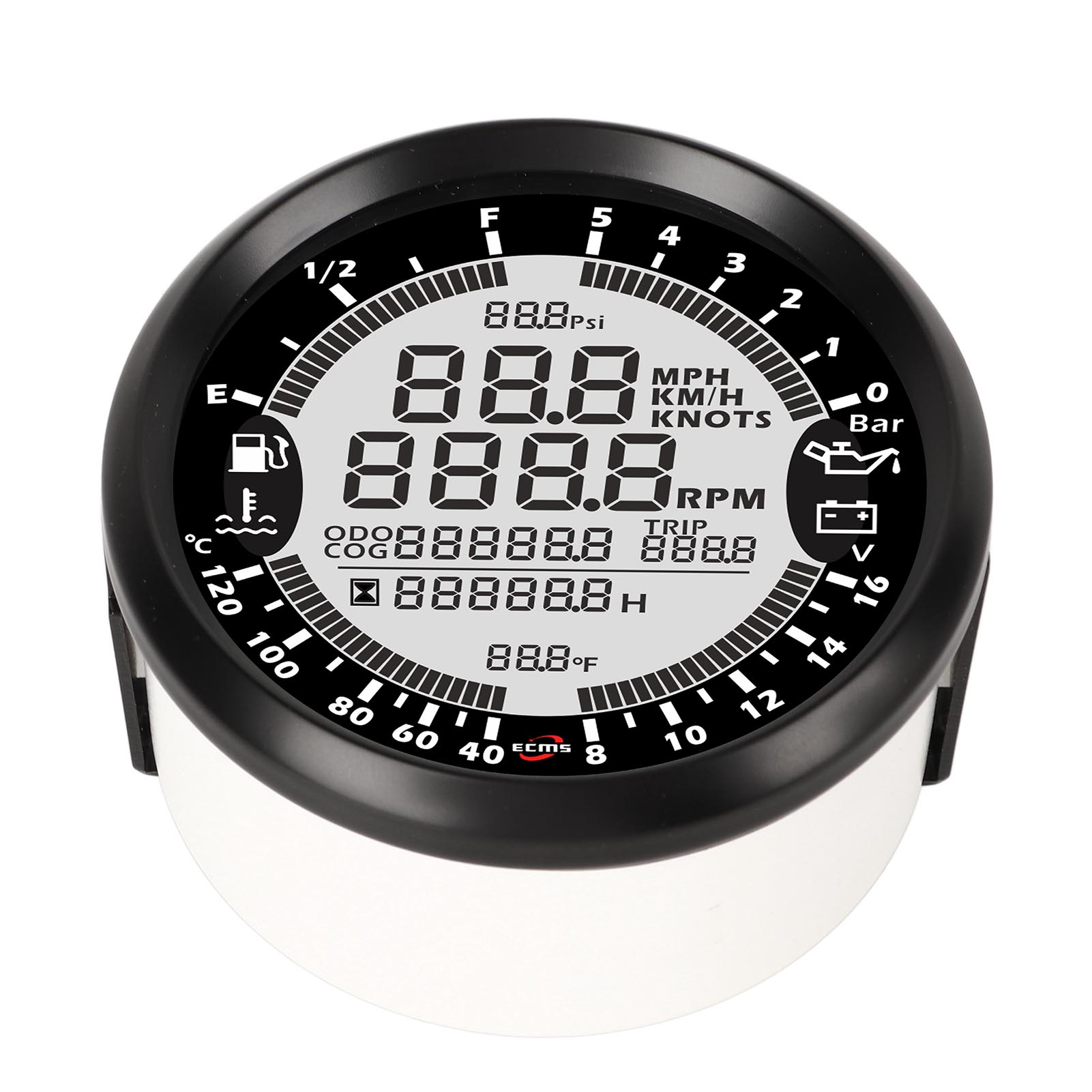 

6 in 1 Digital Multifunction Gauge Speedometer Tachometer Water Temp Oil Pressure Total Mileage Voltage Indicator