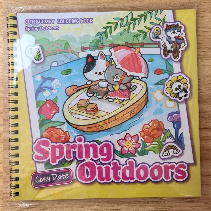 1 Stück Malbuch mit Cartoon-Motiven, Super heilendes und stressabbauendes Malbuch, Kunst-Erleuchtung und pädagogisches Kritzelbuch für Kinder