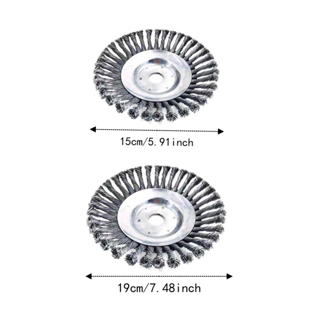 Round Weed Brush Cutter Head Knotted Steel Wire Weed Trimmer Disc Grass Trimmer Head Garden Use