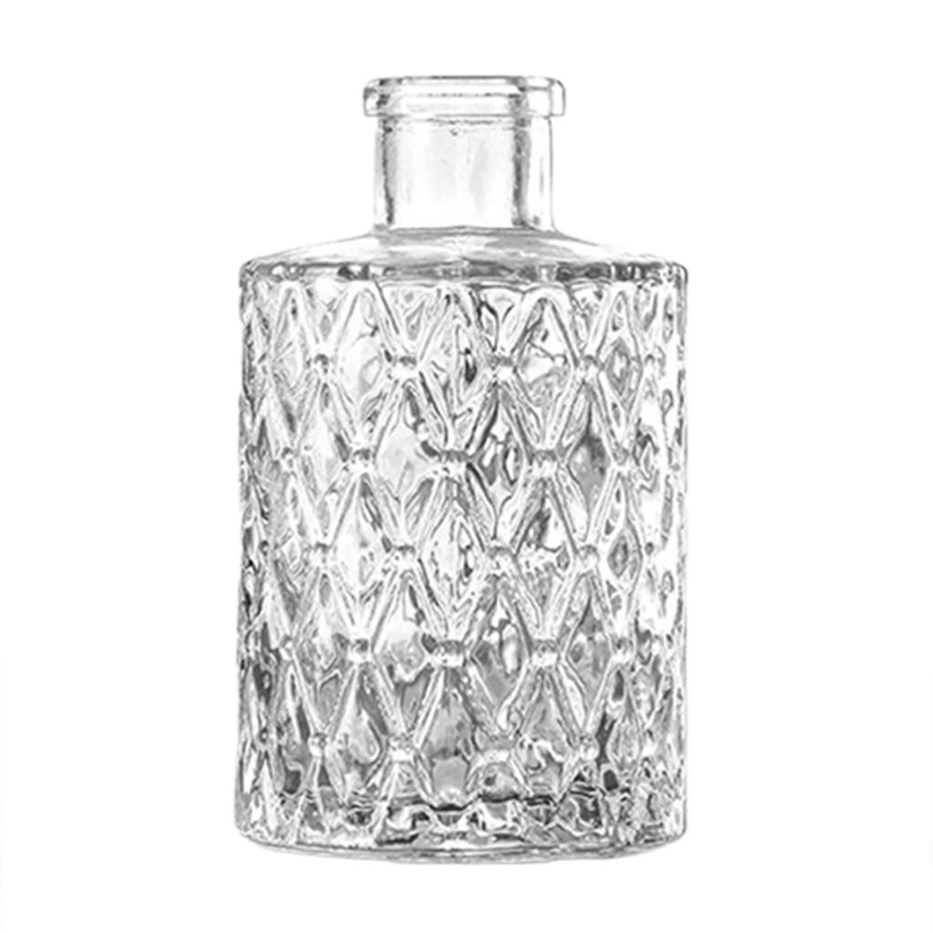 Vintage French Clear Glass Vase Ornamental Wide Mouth Tabletop Plant Pot Decor Resuable Modern Hydroponic Flower Pitcher