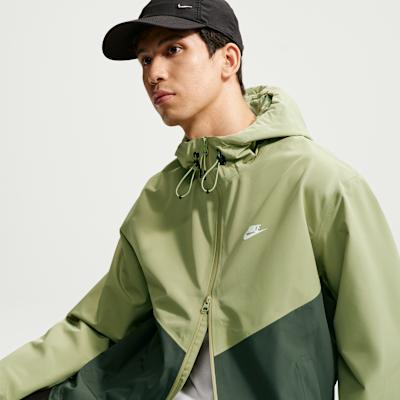Men's Nike WINDRUNNER Windbreaker Jackets Men's Gray Olive Green/Green Camouflage/White Hooded