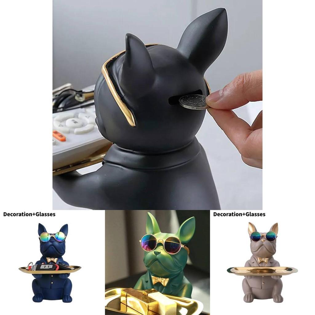 Modern Minimalist Bulldog Dog Key Tray And Storage Dish For Chic Home Decoration