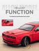1:24 Hellcat Challenger Alloy Sports Car Model with Sound, Light, Pull-Back, and Openable Doors.