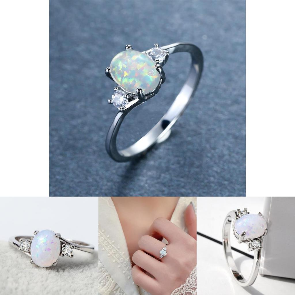 Elegant Alloy Geometric Ring For Women 2024 Spring Fashion In White Purple Green Blue Pink