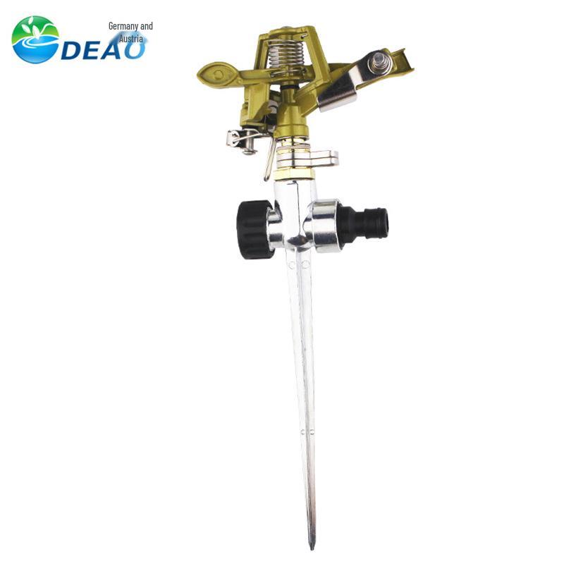 

Zinc Alloy 360° Rotating Garden Sprinkler with Ground Stake for Lawn and Flower Irrigation