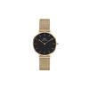 [Official Shop/2-Year Warranty/Authentic Import] Daniel Wellington DW Women's Petite Evergold YG Black 32mm Watch, Stylish Brand, Mesh Black, Popular
