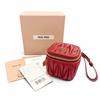 Excellent MIUMIU Charm MATELASSE Charm Logo Keyring Leather Pouch Red 5TL527 Used