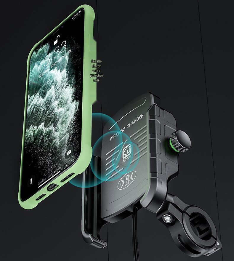 15W Waterproof Wireless Charging Phone Holder for Bikes and Motorcycles