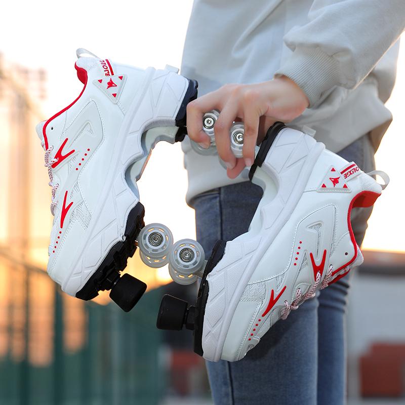 Adult Four-wheel Deformed Walking Shoes Men's and Women's Roller Skates Children's Skates Boys' and Girls' Two-wheel Sports Shoes
