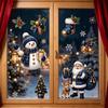1/2/4 Sheets Cartoon Snowman Snowflake Santa Claus Christmas Window Wall Decals New Year Windows Stickers Self-Adhesive Decor
