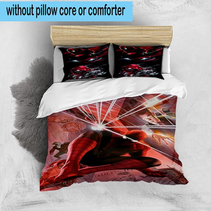 3PCS Red Spider Art Bedding Set,Including 1pc Duvet Cover And 2pcs Pillowcases Perfect for Bedroom, Dormitory, Fan Christmas Gift
