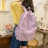 Schoolbag sweet soft sister solid color large capacity student schoolbag 1011 autumn new female college students ins light casual double