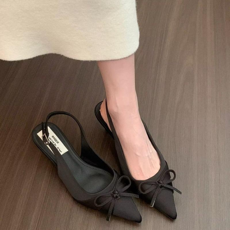 Summer Slip on High Heel Women Sandals Fashion Butterfly-knot Singbacks Pumps Stripper Party Female Sandalias