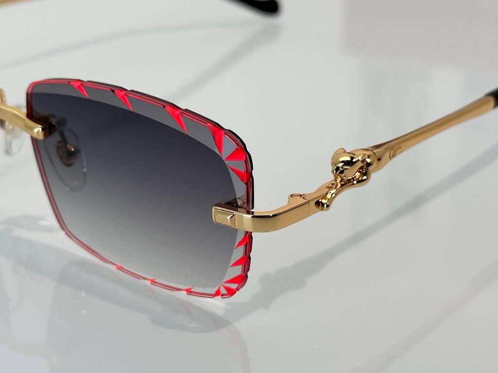 CT02507J Unisex Frameless Leopard Sunglasses - Fashionable, Versatile, Photochromic for Parties and Vacations