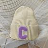 Korean Version Simple Large C Letter Wool Hat Autumn Hat Women New Age Reduction Warm Ear Protection Knit Hat Winter Student
