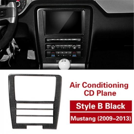 Carbon Fiber Central Control CD Panel Cover Sticker For Ford Mustang 2009-2013