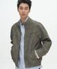 Placestudioman Vintage Oversized Neck Button Two-Way Leather Racing Biker Jacket_2 Colors