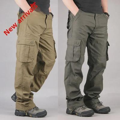 Men's Multi-Pocket Lightweight Casual Pants - Loose Fit, Straight Leg, Spring/Autumn Wear