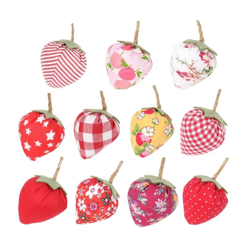 

Fake Fabric Cloth Strawberry Bowl Filler Artificial Strawberry Decors Spring Summer Farmhouses Ornament Home Decoration 1