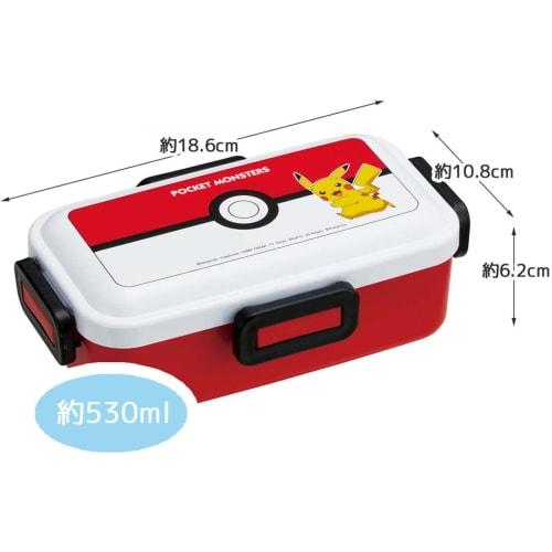 Skater Bento Box, 530ml, Single Tier, Made in Japan, with a 4-Point Lock for Leak-Resistant Lunch, Dishwasher and Microwave Safe, Pok?mon Monster Ball