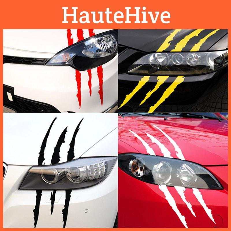 Monster Claw Scratch Decal Headlight Car Decoration Premium Vinyl Sticker For Halloween