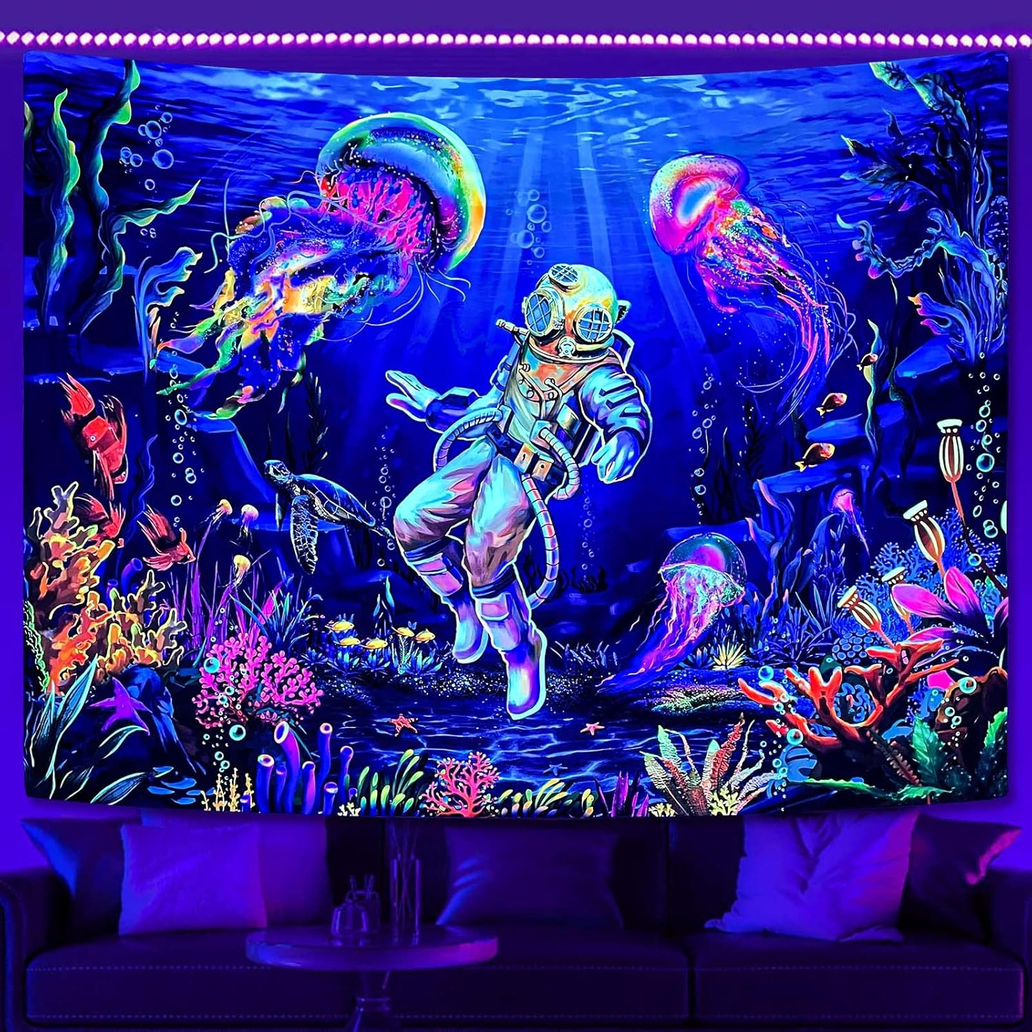 Tapestry yexit dark night under the sea 75x100 чёрный