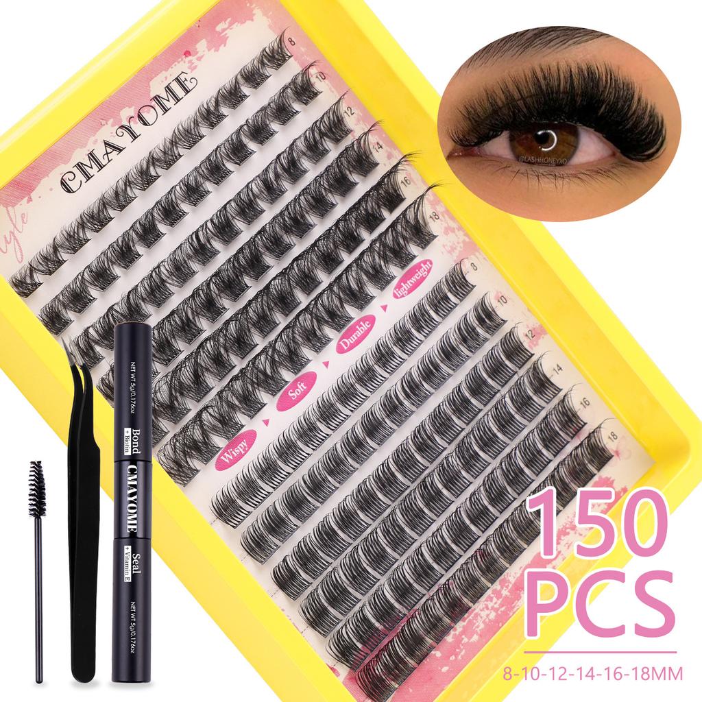 Single Cluster C Curl Multiple Hair False Eyelashes Natural Density 8-18Mdiy Segmented Eyelashes