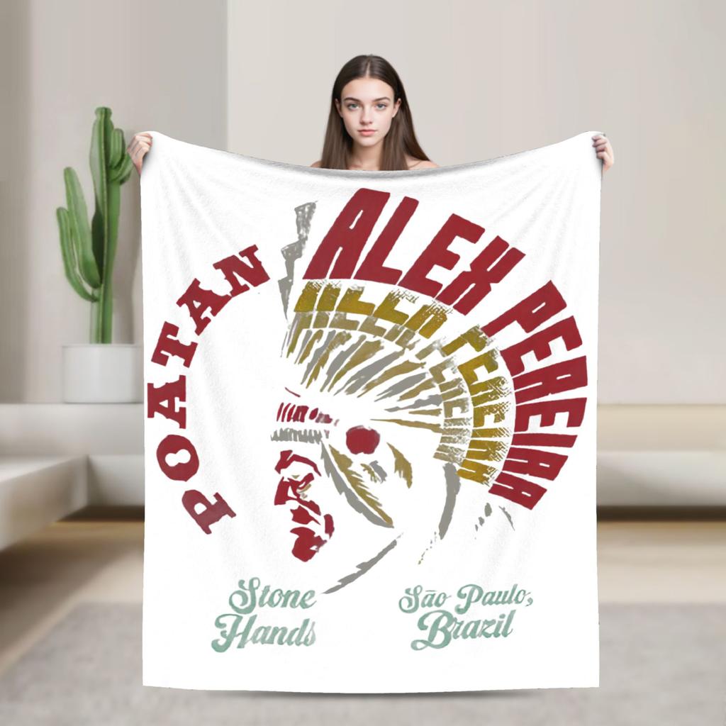 Chama Poatan Alex Pereira Fashion Blanket Cover Fighting Boxing Flannel Throw Fashion Blankets Home Couch Lightweight Bedspreads Multifuncti