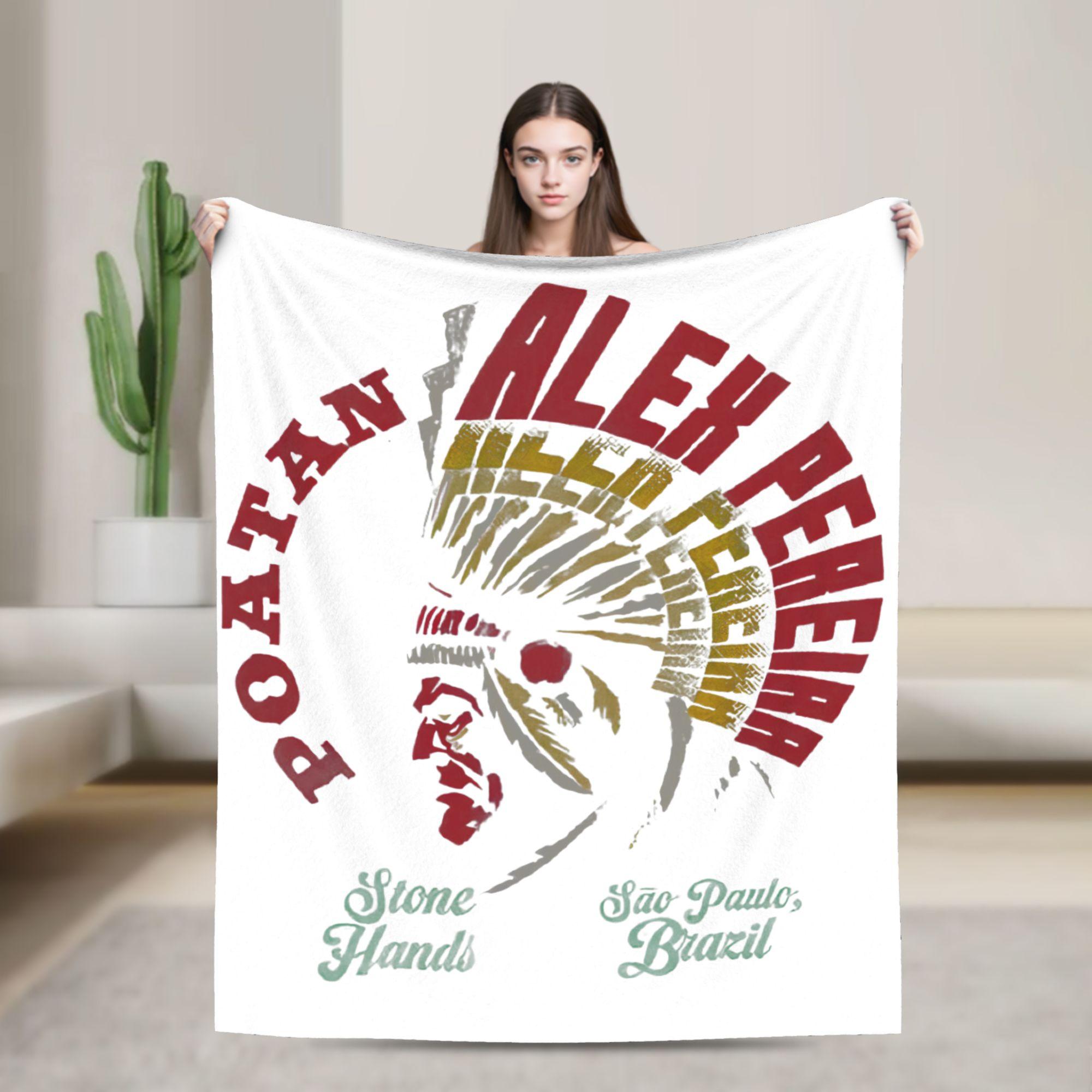 

Chama Poatan Alex Pereira Blanket Cover Fighting Boxing Flannel Throw Blankets Home Couch Lightweight Bedspreads Multifunction 75x90cm