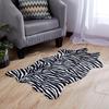 Zebra/Cow Animal Printed Carpet Imitation Rug Anti-slip Living Room Mat Decor