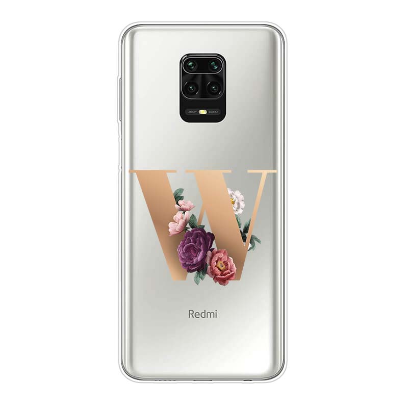 Letter Alphabet Flowers Z Silicone Cover For Xiaomi Redmi Note 10 10S 9 9S Pro Max 9T 8T 8 7 6 5 Pro 5A 4X 4 Phone Case