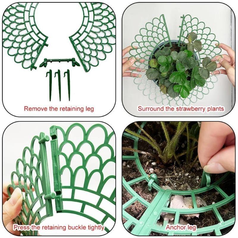 Suporte para plantas de morango 1/5/10 peças com 3 pernas resistentes, estrutura protetora para cultivo de morangos, gaiola contra mofo, podridão e sujeira