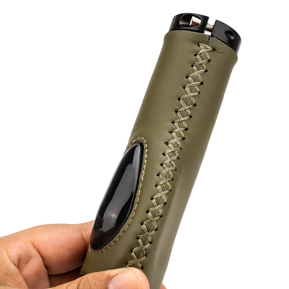 ZTTO Leather Bike Handlebar Grips Silcone Dual Lock-on Bicycle Grips AntiSlip Handle Bar End Grips