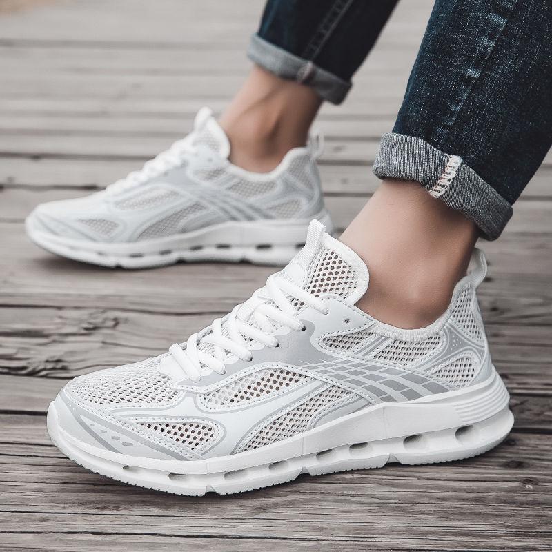 Fashion Mesh Upper Breathable Running Quick-Drying Male Sports Shoes Without Leather Spring and Autumn Simple Gym Men's Casual Sneakers