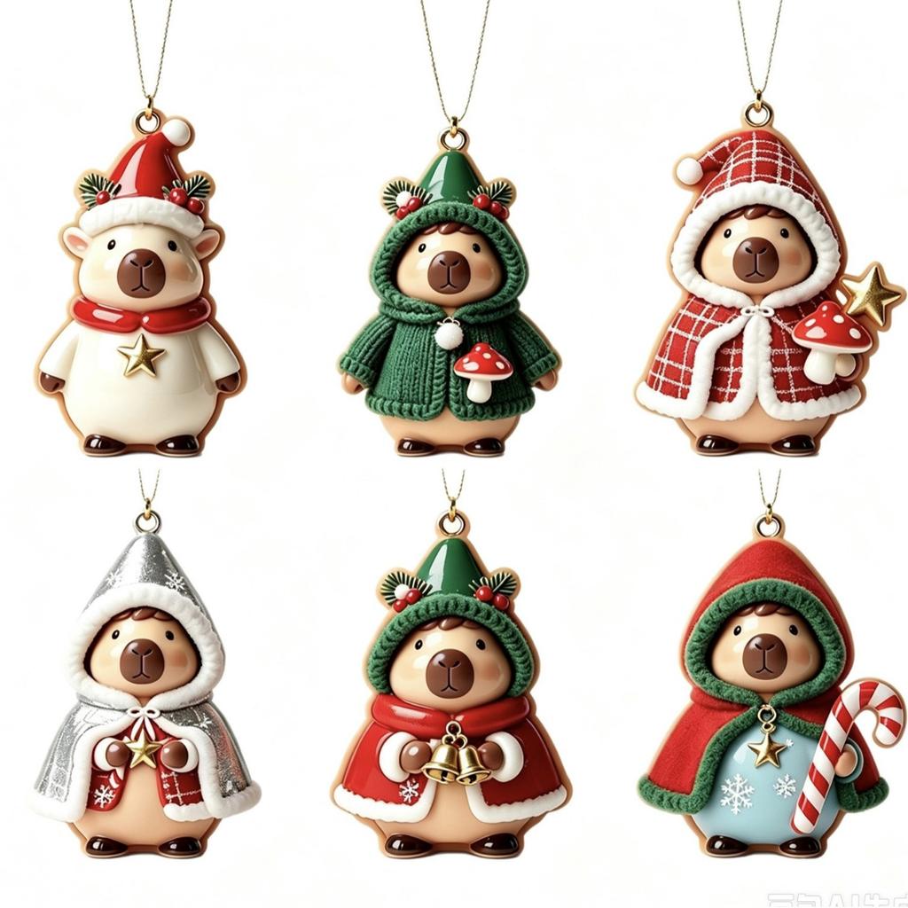 6-Piece Christmas Tree Hanging Ornaments for Holiday Decor and Christmas Tree Decoration
