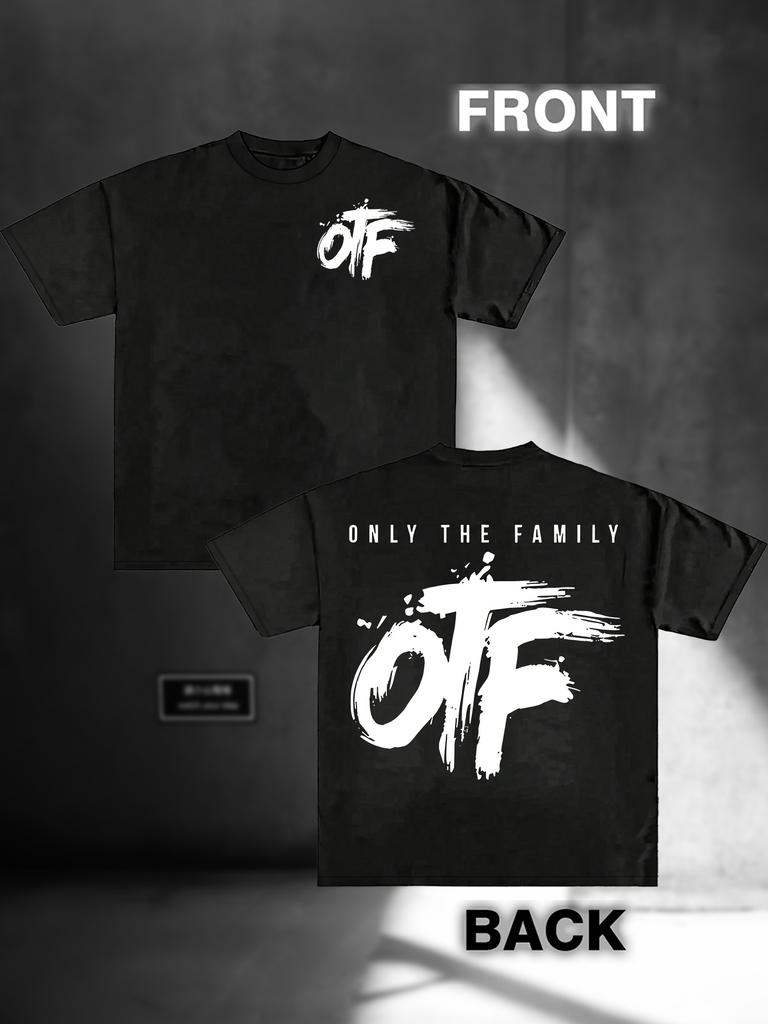 Men'S OTF Pattern T-Shirt - "Family Only" Design, Casual Crew Neck Short Sleeve Tee, Relaxed Fit, Perfect for Travel And Leisure