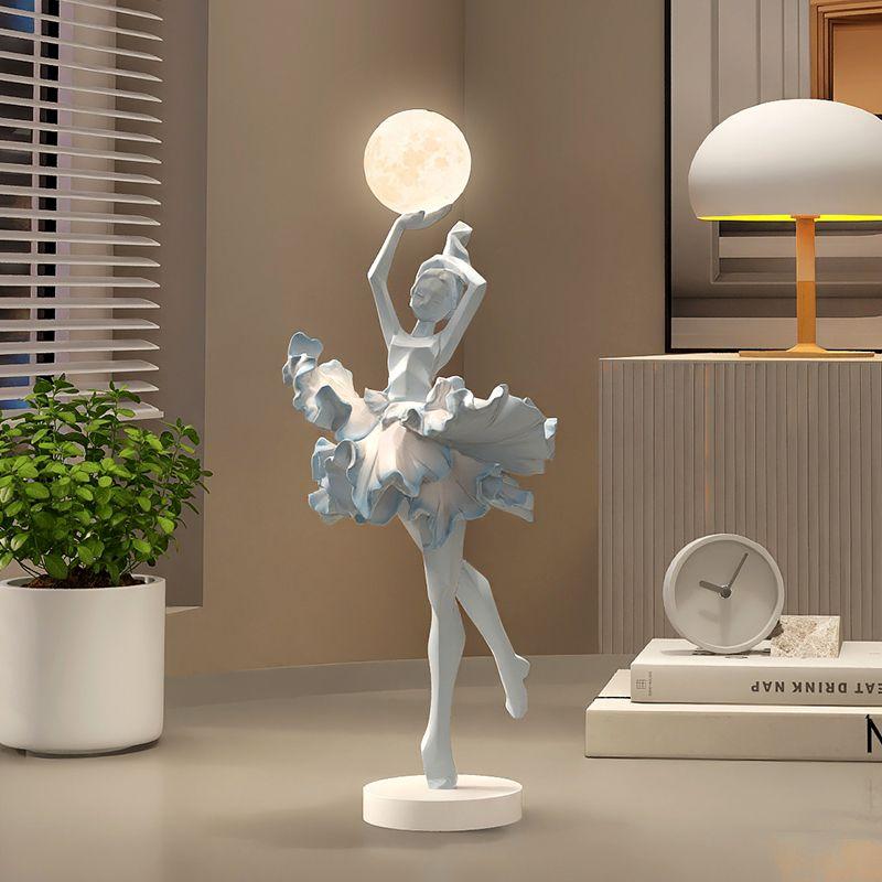Modern Resin Ballet Girl Night Light Decoration Items Home Livingroom Figurines Ornaments Hotel Homestay Sculpture Accessories