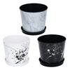 Small 6 Inch Planter for Indoor Plants Plastic Flower Pot with Drainage Hole And Saucer for Orchids Violets Herbs