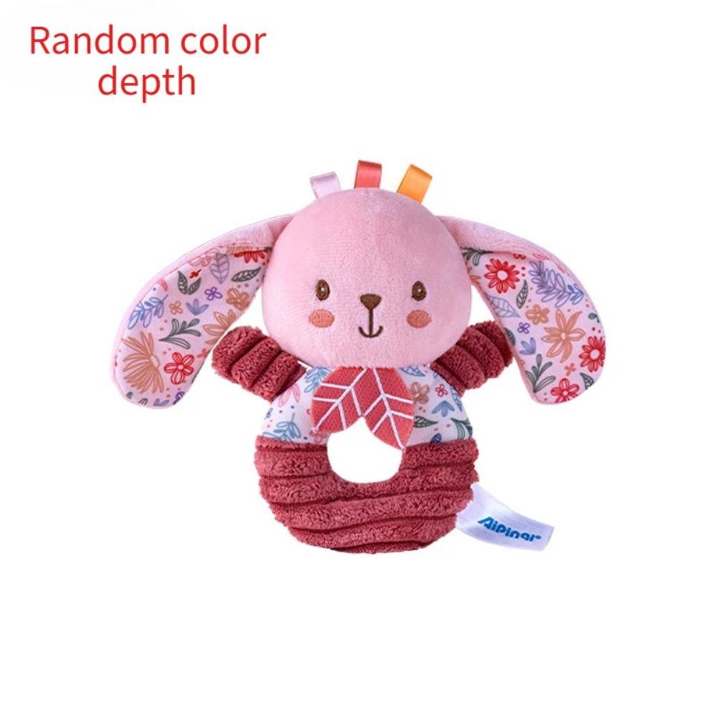 New Pink Hand Cranked Ring Newborn Plush Toy 0-1 Year Old Baby Hand Ringed Bell, Suitable for Baby's New Year Gift